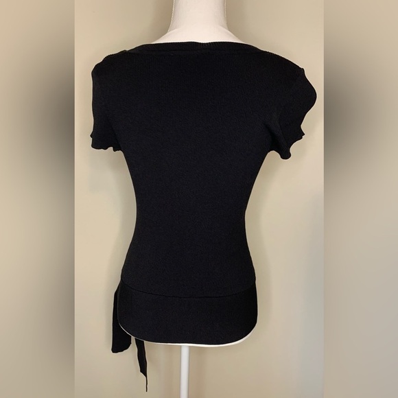 INC International Concepts Short sleeve Ribbed Sweater Women’s P/M Black - Picture 2 of 5